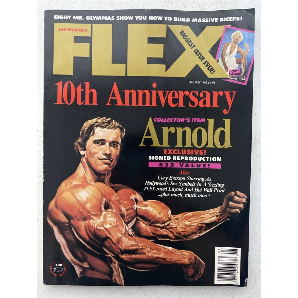 Arnold Schwarzenegger Cory Everson FLEX‎ Muscle Magazine 1993 10th Anniversary